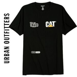 NEW CAT Urban Outfitters UO Exclusive Black Logo Shirt T-Shirt Tee S